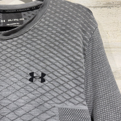 Under Armour Vanish Tee Shirt Mens 2XL Grey Diamond Pattern Seamless Activewear1