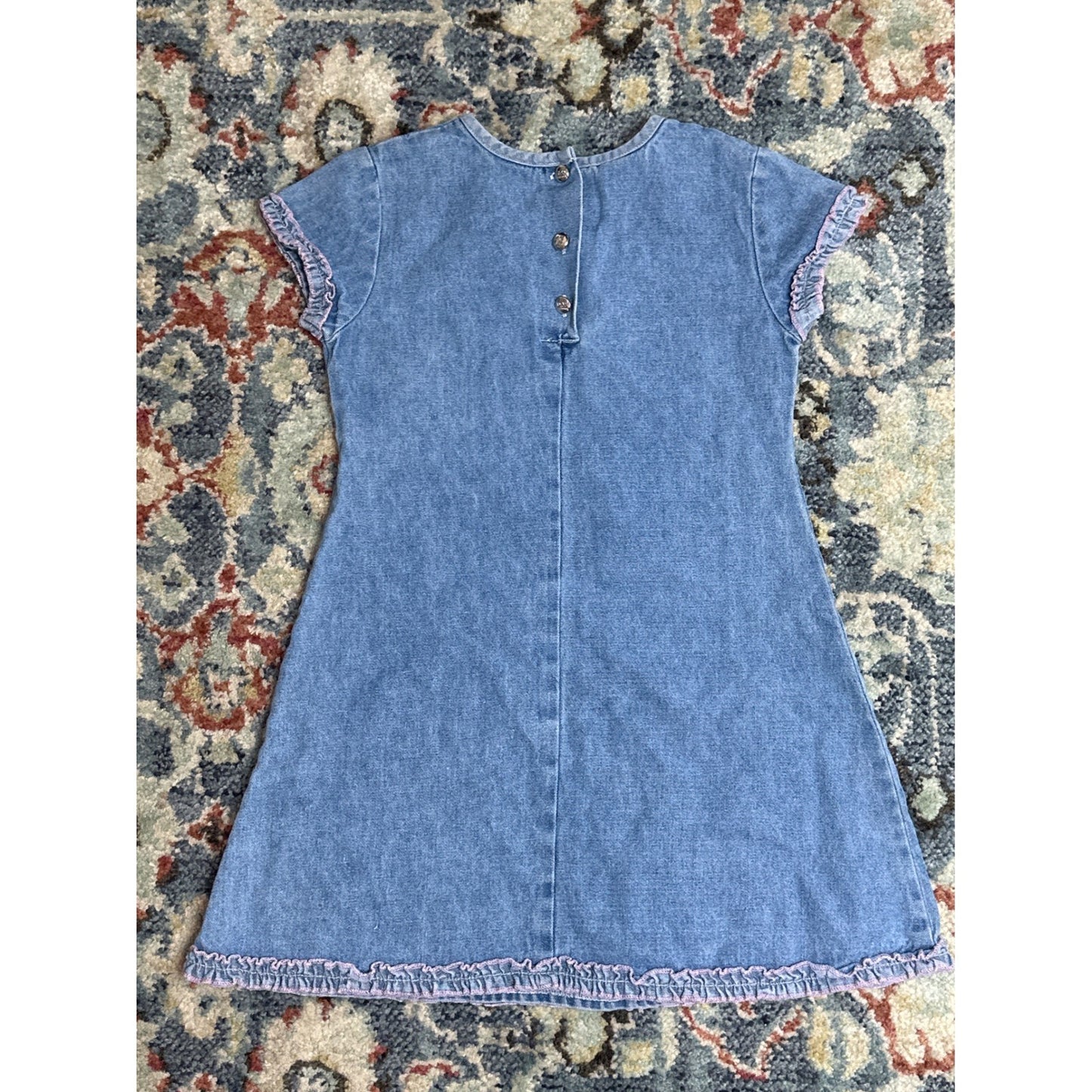 Y2K Nick Jr Dora the Explorer Denim Dress Girls 5T Blue Embroidered Y2K 2004 EUC7