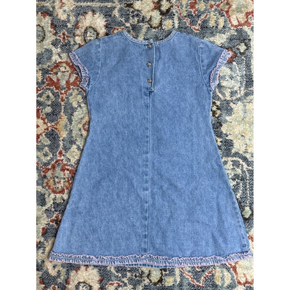 Y2K Nick Jr Dora the Explorer Denim Dress Girls 5T Blue Embroidered Y2K 2004 EUC7