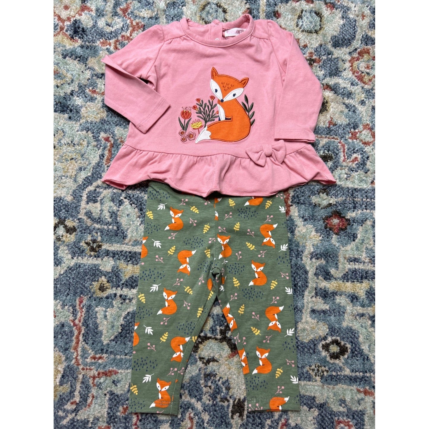Feather Baby Nannette M&S Blue Zoo Girls 6-9M Blue Pink Floral Animal Bundle3