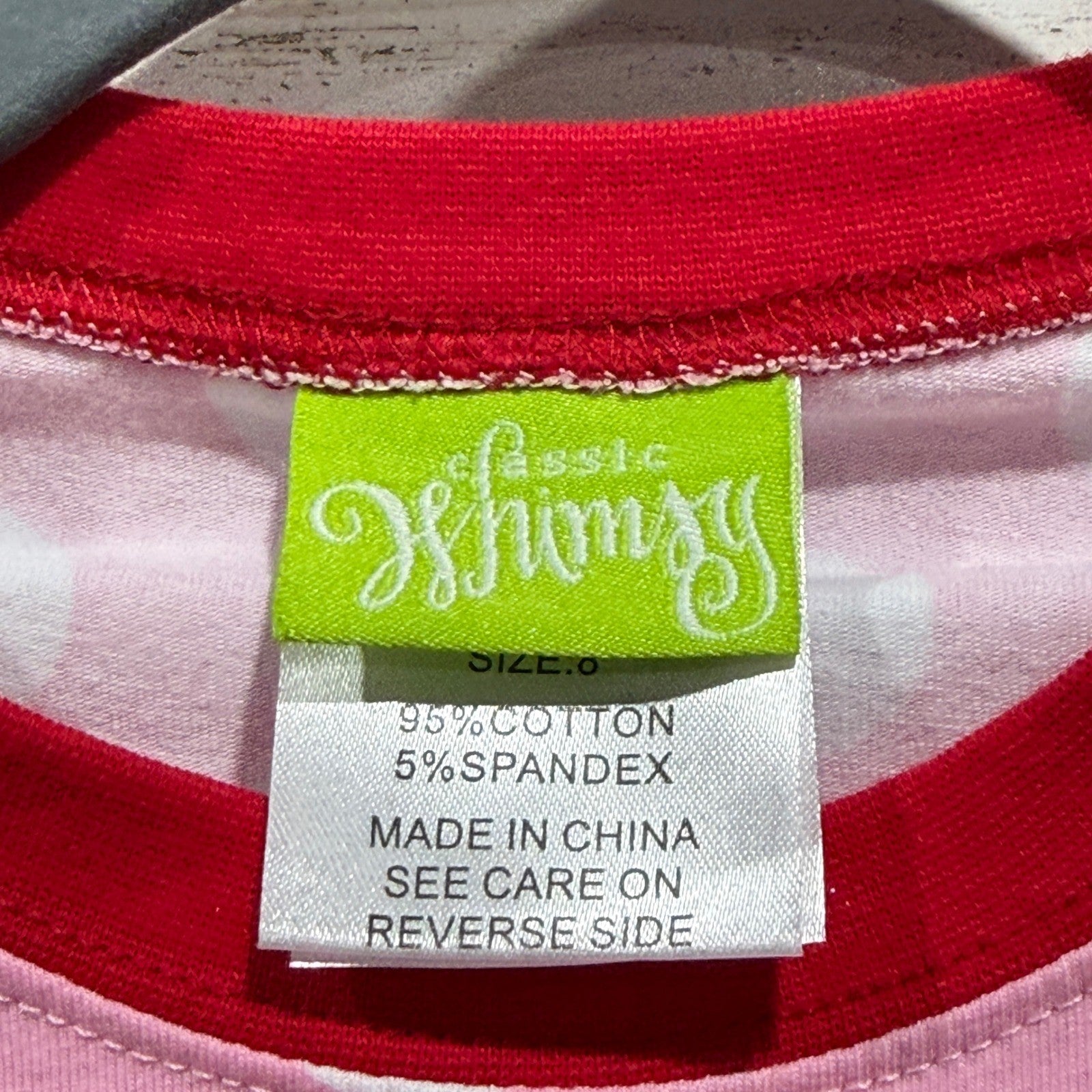 Classic Whimsy Shirt Girls 8 Pink Polka Dot Santa Applique Holiday EUC2
