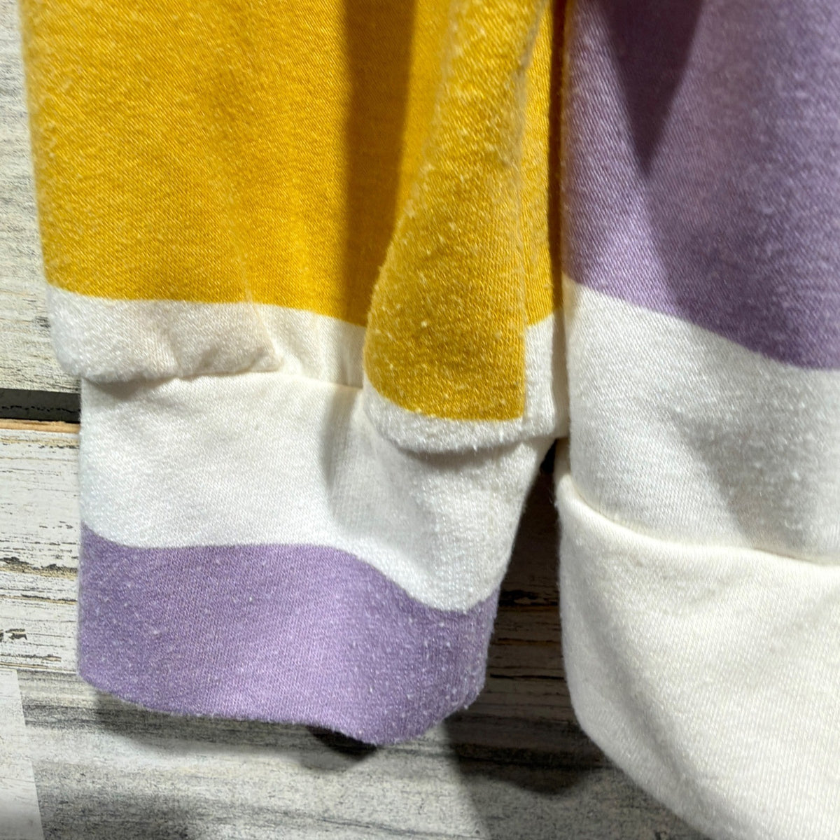 Gaudie Striped Cowl Neck Hoodie Women Small Mardi Gras Colorblock Casual GUC*5