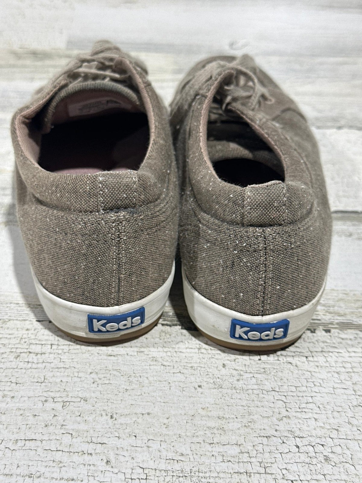 Keds Canvas Low Top Sneakers Women 9 Brown Textured Lace Up GUC3