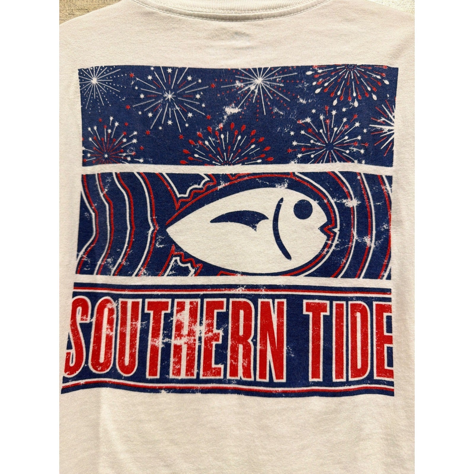 Southern Tide Crewcuts T-Shirt Bundle Boys 6-7 White Gray Patriotic Preppy EUC4