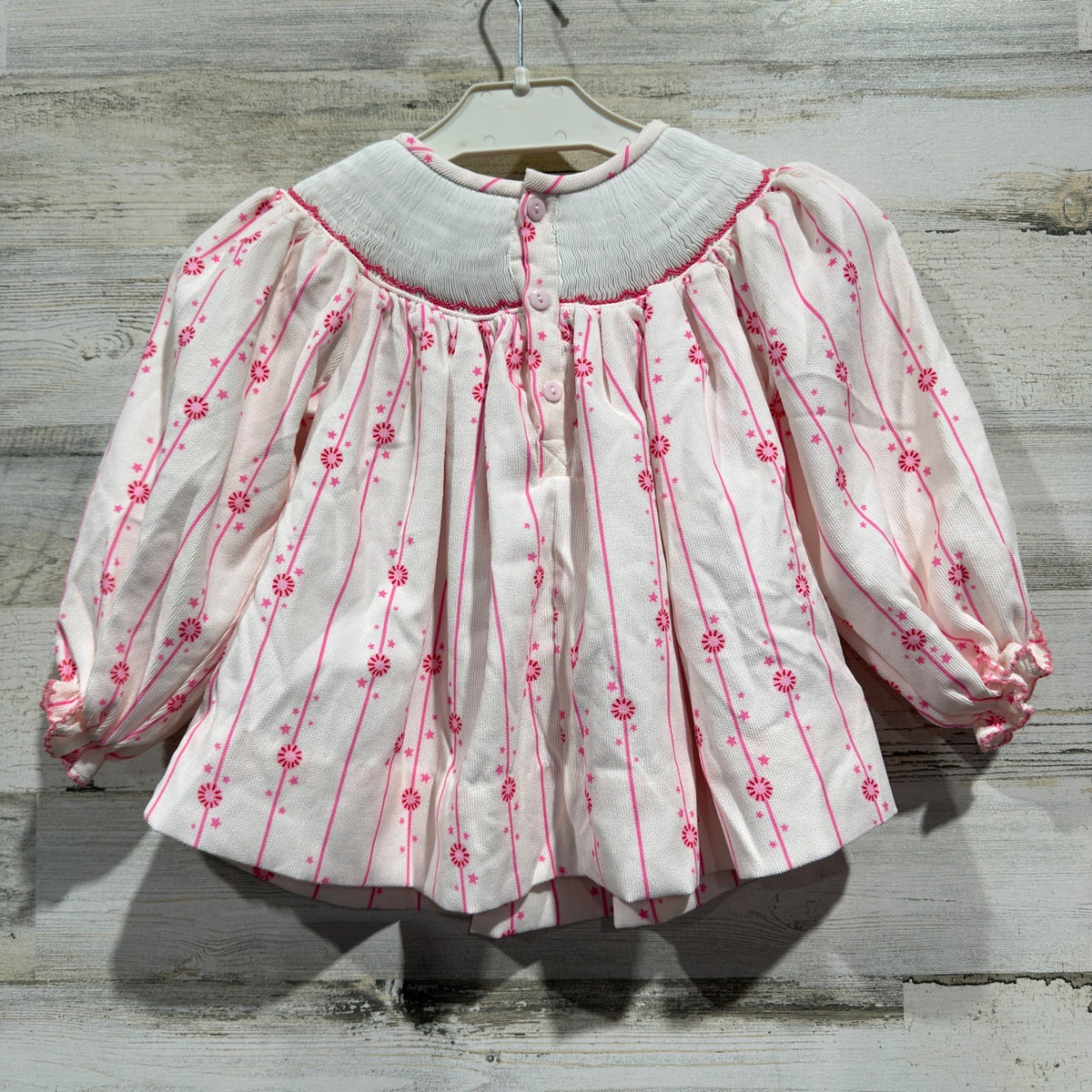 Poppy Kids Co Peppermint Smocked Bloomer Set Girls 3T Pink Cotton Holiday EUC8