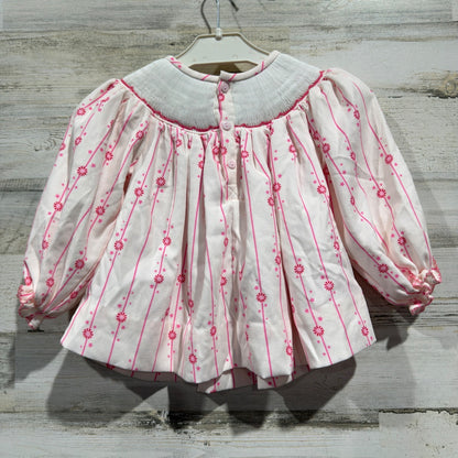 Poppy Kids Co Peppermint Smocked Bloomer Set Girls 3T Pink Cotton Holiday EUC8