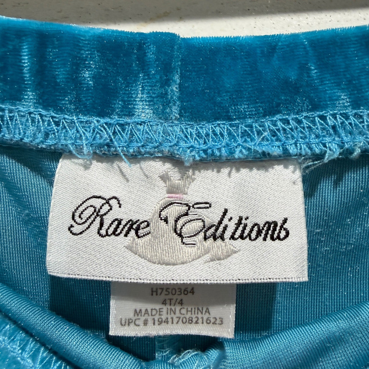 Rachel Zoe Rare Editions Sweatshirt Leggings Set Girls 4T White Teal Velvet6
