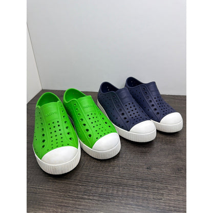 Native Jefferson Shoes Bundle Kids 13 Green Navy Blue Slip On Sneakers0