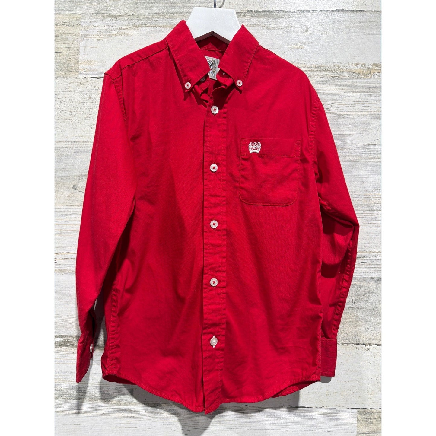Cinch Button Down Shirt Boys XS 4-5 Red Long Sleeve Western Rodeo EUC0