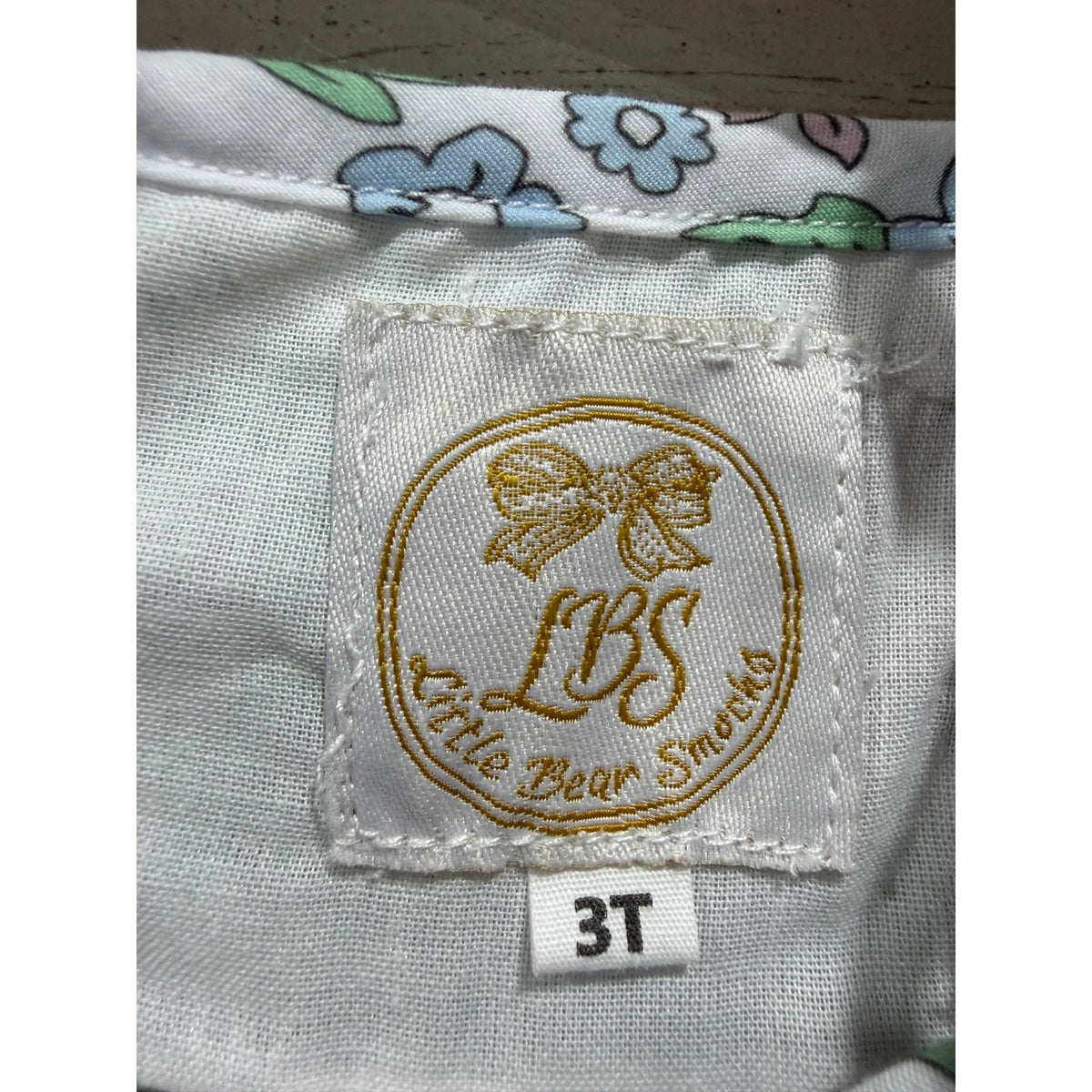 Little Bear Smocks Floral Smocked Dress Girls 3T Pastel Cotton Blend Classic EUC2