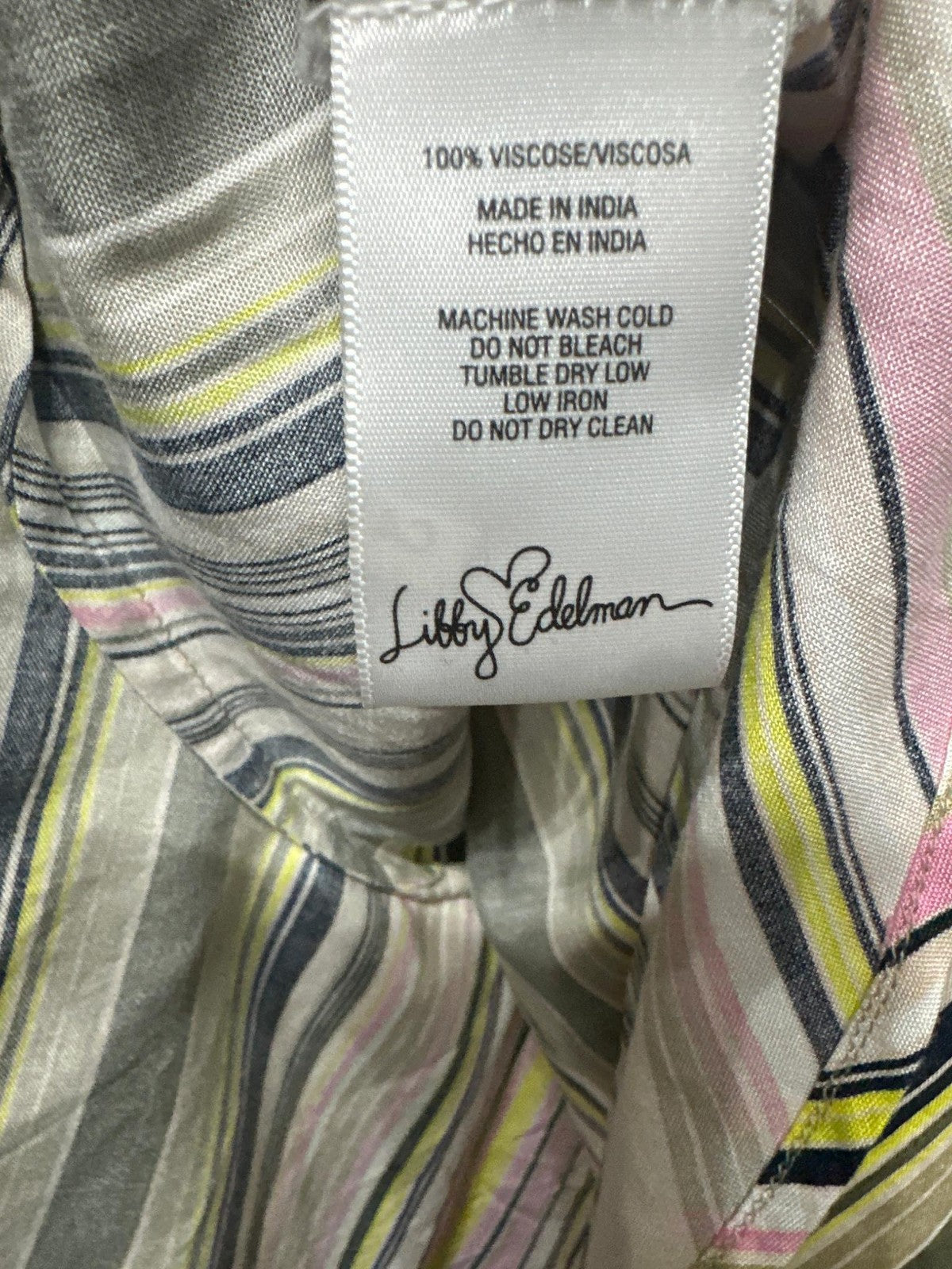 Libby Edelman Peplum Tank Top Women XL Multi Color Striped High Low EUC3