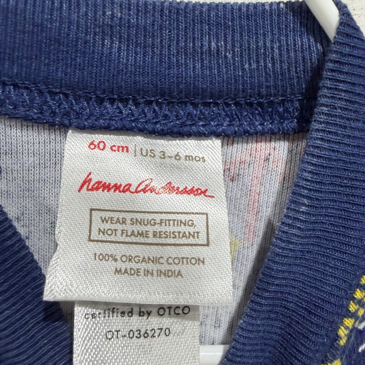 Hanna Andersson Moon and Back Sleepers Kids 3-6M Navy Cotton Holiday EUC4