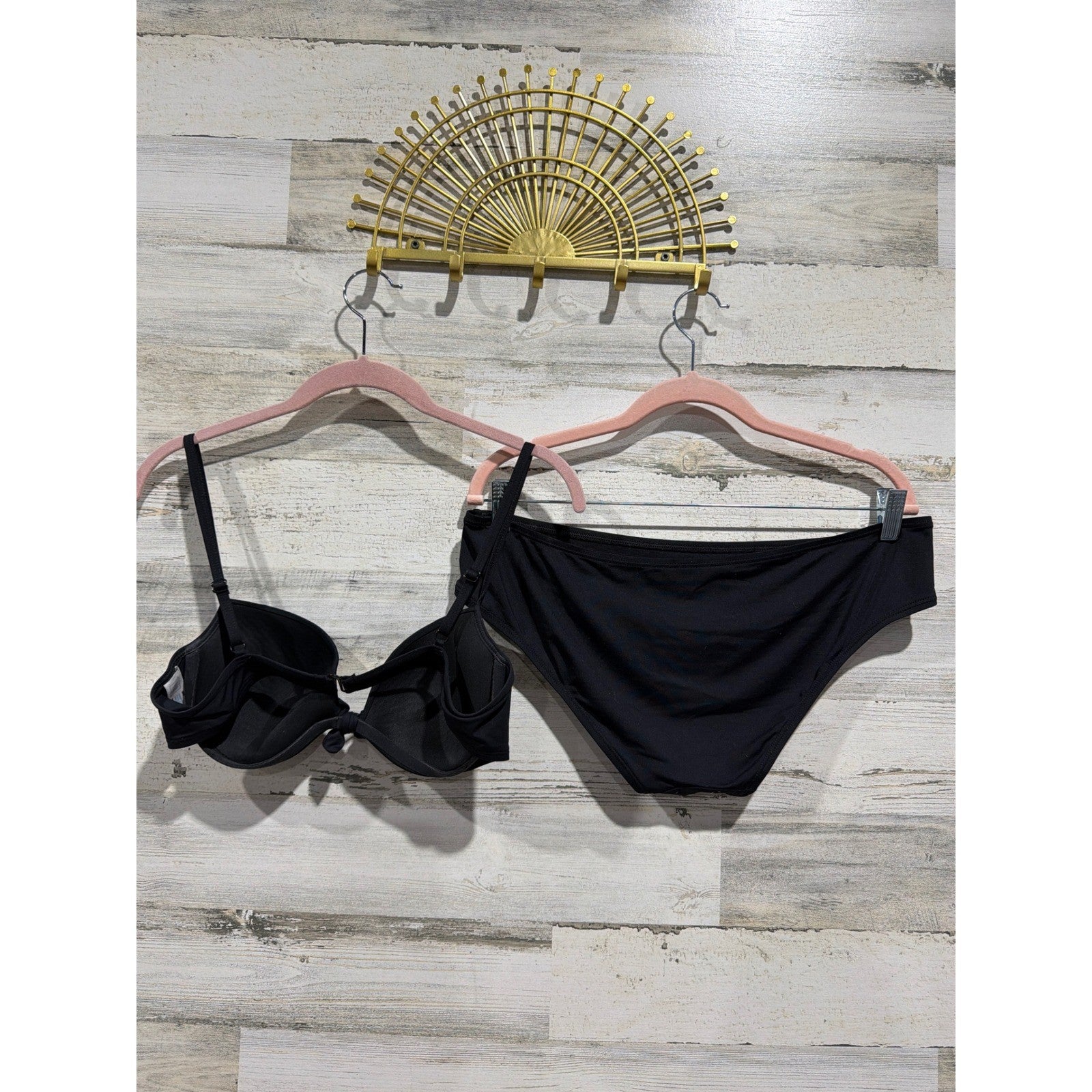 Y2K Gap Body Bikini Set Women 36B/L Black Underwire Hipster 2006 Swim Resort3