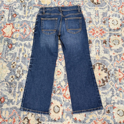 Cat & Jack Bootcut Jeans Boys 7 Dark Wash Adjustable Waist Stretch EUC2