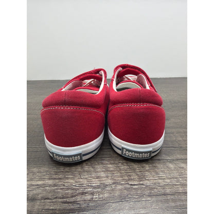 FootMates Canvas Sneakers Boys Size 1 Red Hook Loop Strap Classic3