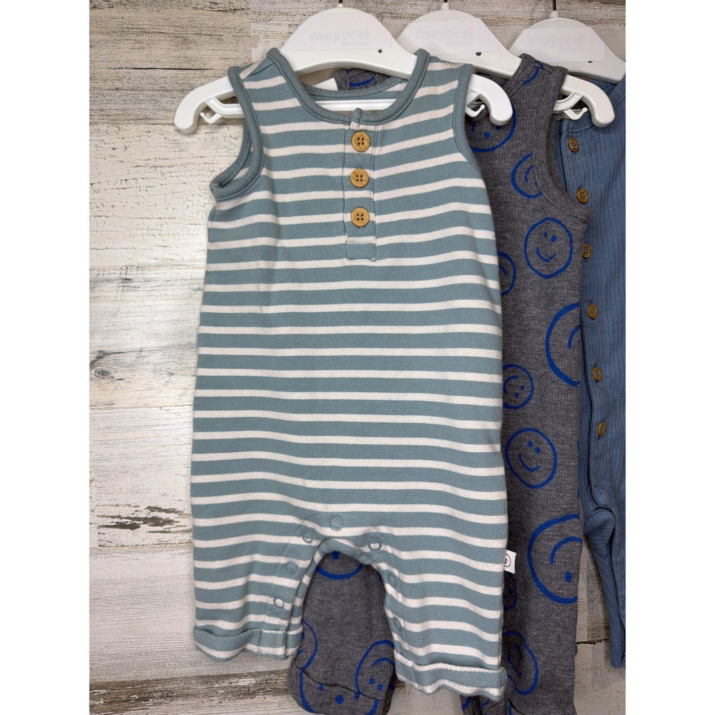 Burt's Bees Little Planet Carters Old Navy Boys 3M 3/6M Romper Bundle3
