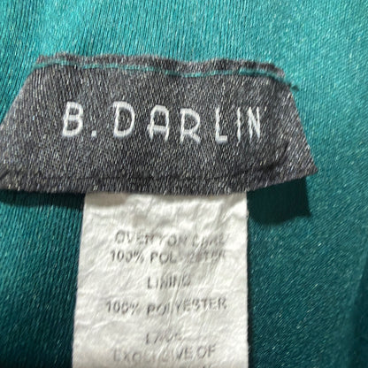 B. Darlin Lace Fit & Flare Dress Women 15/16 Teal Green Metallic Formal EUC1