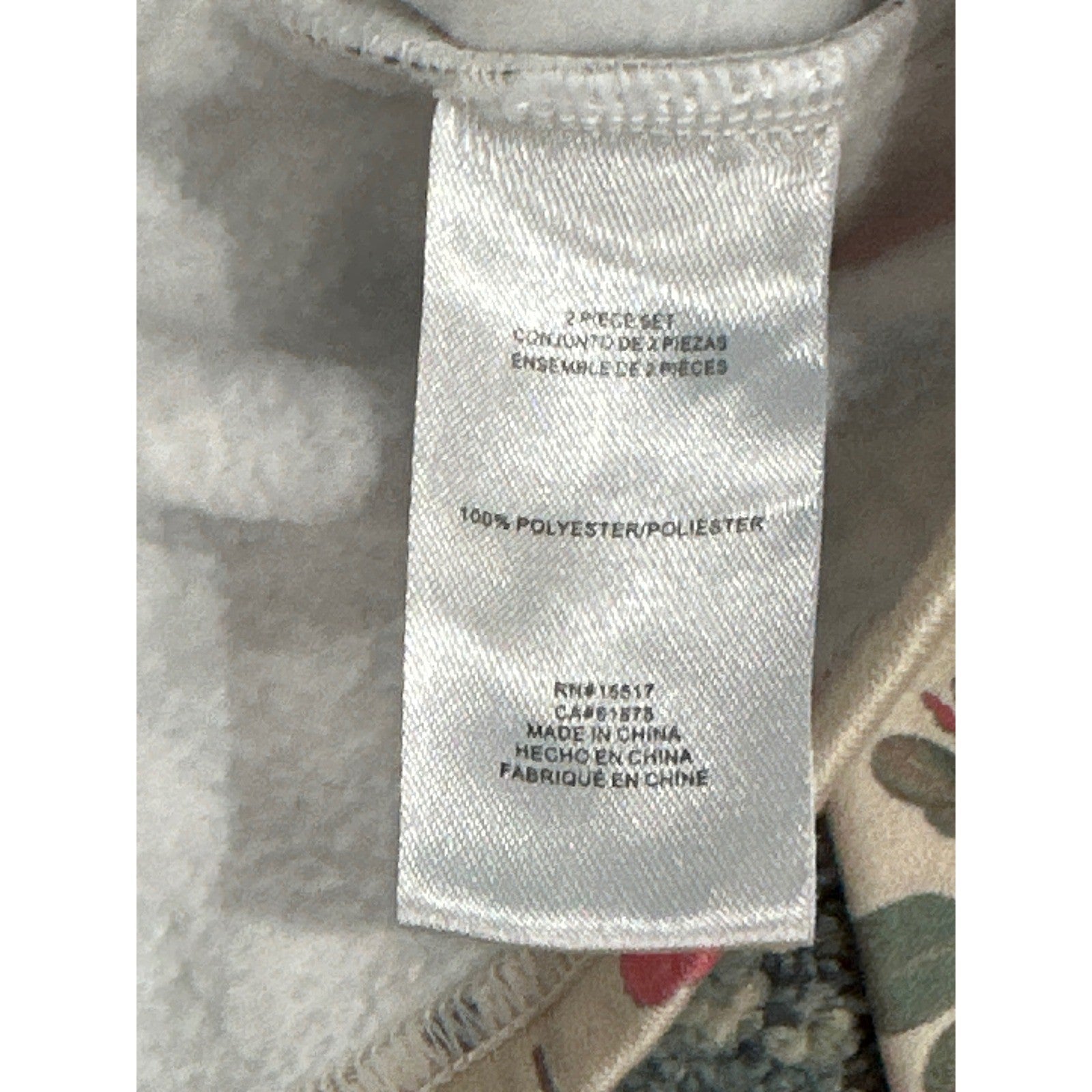 Vince Camuto 2-Piece Hoodie Leggings Set Girls 5 Cream Floral*Flawed*4