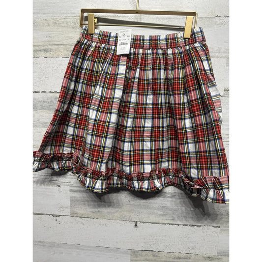 Crewcuts Plaid Skirt Girls XL Red White Blue Tartan Ruffle Hem NWT0