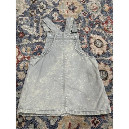 Wonder Nation Overall Dress Girls 2T Light Green Acid Wash Denim EUC1