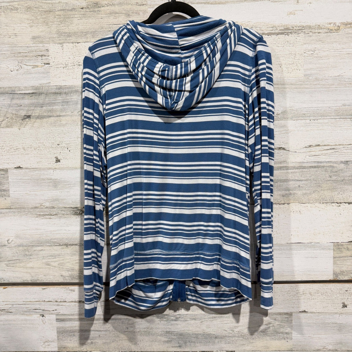 Kickee Pants Striped Zip Up Hoodie Womens Large Blue Bamboo Viscose4