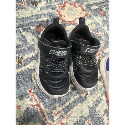Adidas Sport Lights Sneakers Bundle Boys Toddler 7 Black White Light Up GUC2