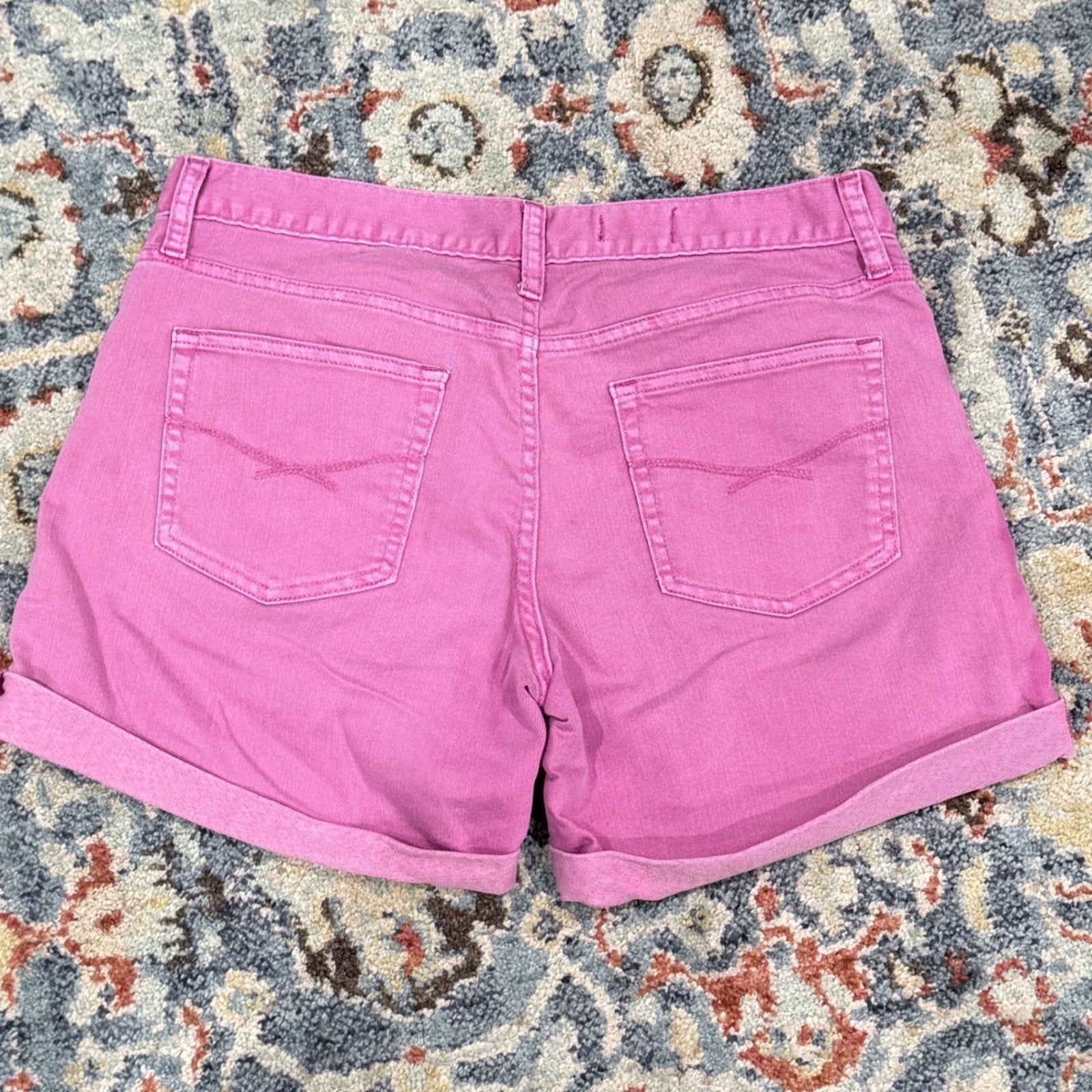 Gap Sexy Boyfriend Shorts Women 8 Pink Cuffed Denim Summer Barbiecore EUC3