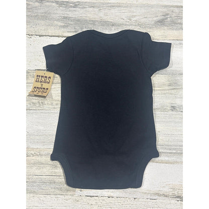 Hers 'N Spurs Bodysuit Kids 12-18M Black First Rodeo Graphic NWT1