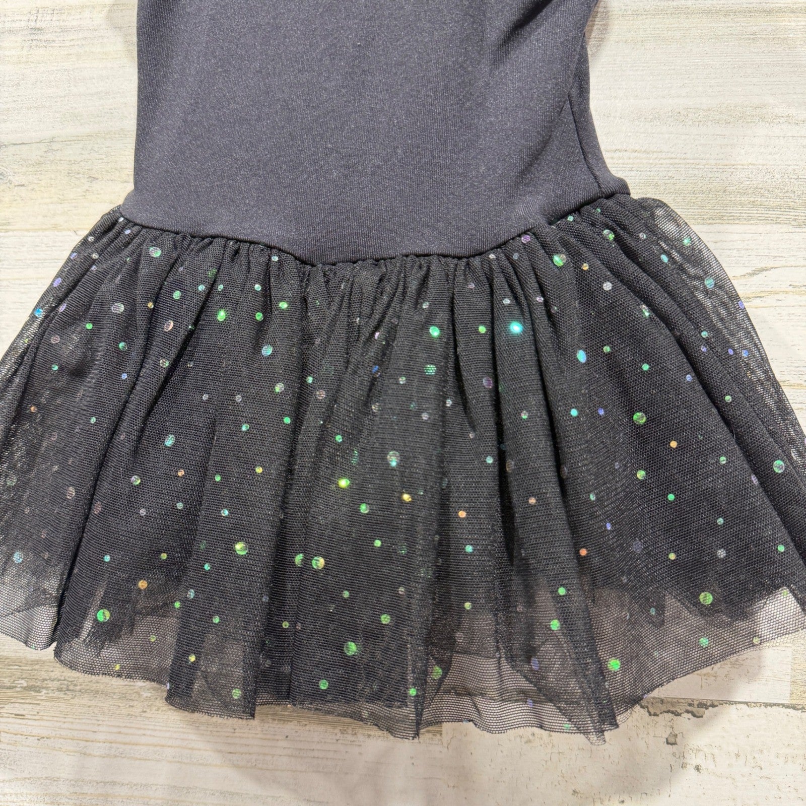 Capezio Dance Tutu Leotard Girls Size Toddler 2-4 Black Glitter Sequin Ballet1