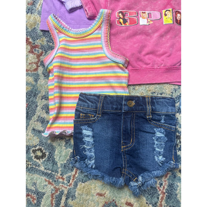 Spice Girls Cat & Jack Bundle Girls 12M Multi Retro Colorblock Denim GUC*1
