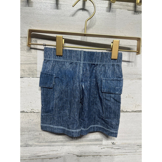 Kickee Pants Cargo Shorts Boys 18-24M Denim Print Bamboo NWT0