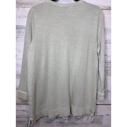 J. Jill Tunic Women Medium Petite Sage Green Organic Cotton Pockets EUC3