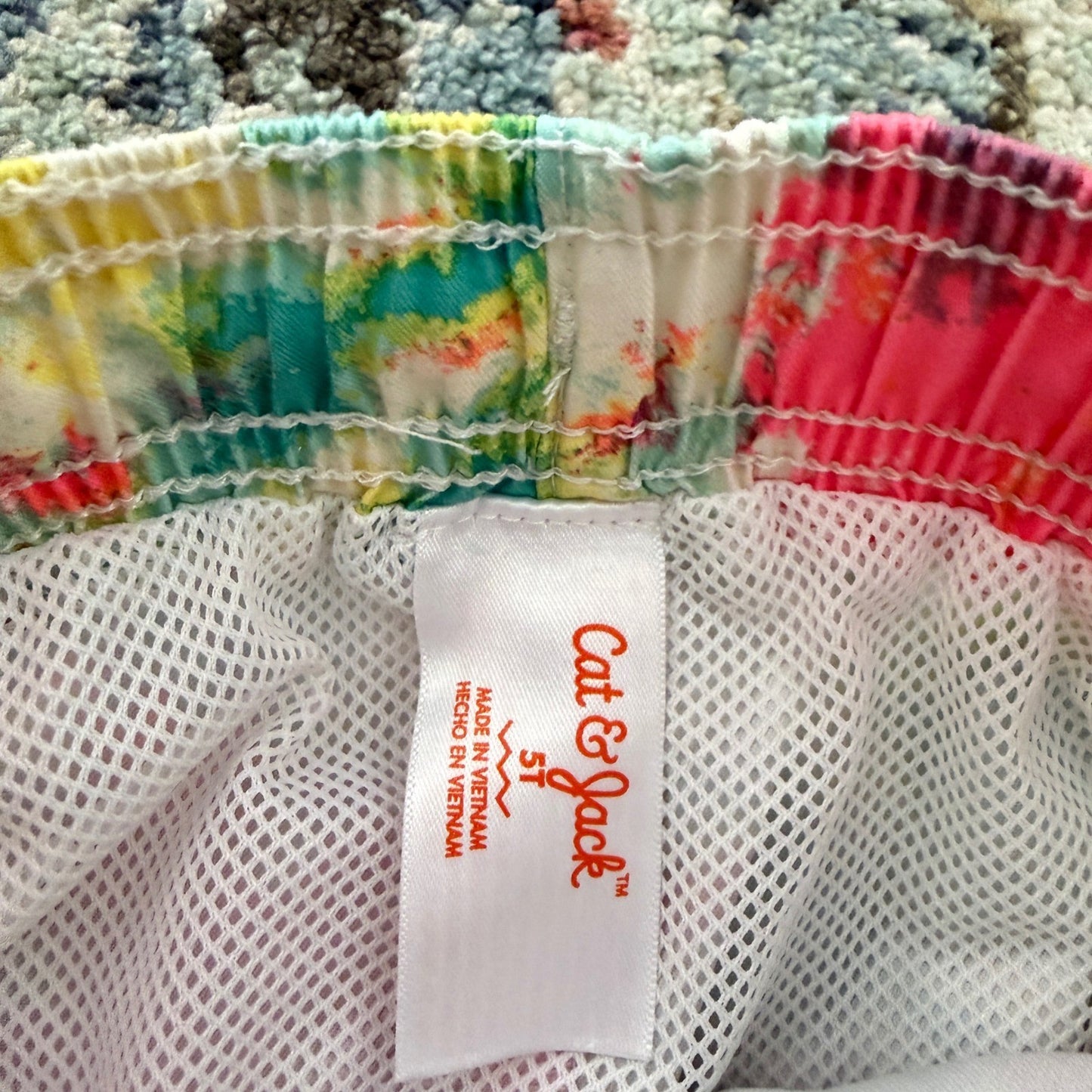 Crewcuts Cat & Jack Boys 5T Tie Dye Swim Trunks Surf Summer EUC8