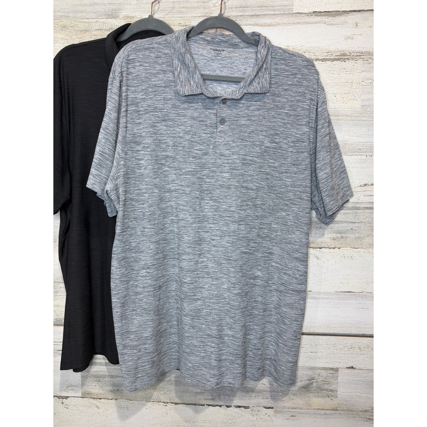 All in Motion Old Navy Polo Shirt Bundle Men XXL Gray Black Striped Active3