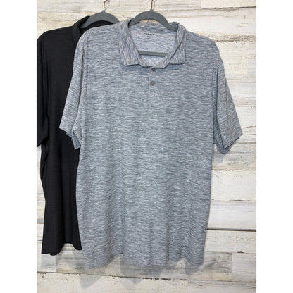 All in Motion Old Navy Polo Shirt Bundle Men XXL Gray Black Striped Active3