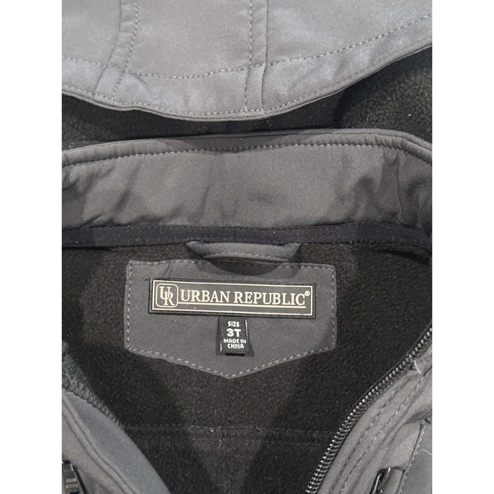 Water Resistant Urban Republic Hooded Jacket 3T Gray Fleece Lined Full Zip EUC1