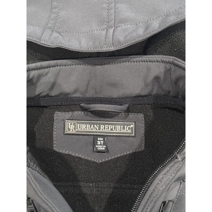 Water Resistant Urban Republic Hooded Jacket 3T Gray Fleece Lined Full Zip EUC1