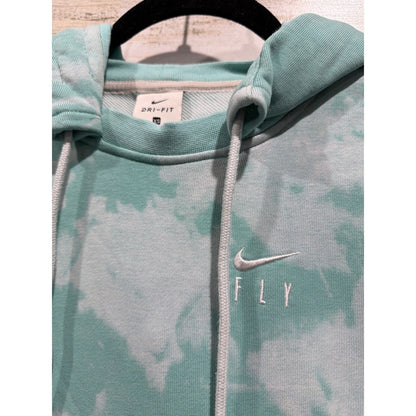 Nike Fly Hoodie Women XS Teal Tie Dye Standard Issue Dri-FIT Pullover EUC1