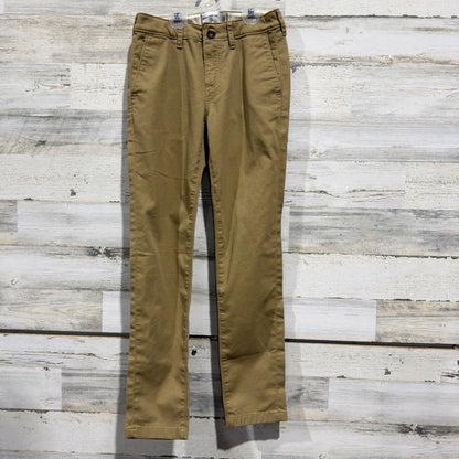 Abercrombie Kids Chino Pants Boys 9/10 Long Tan Cotton Stretch Classic Preppy0