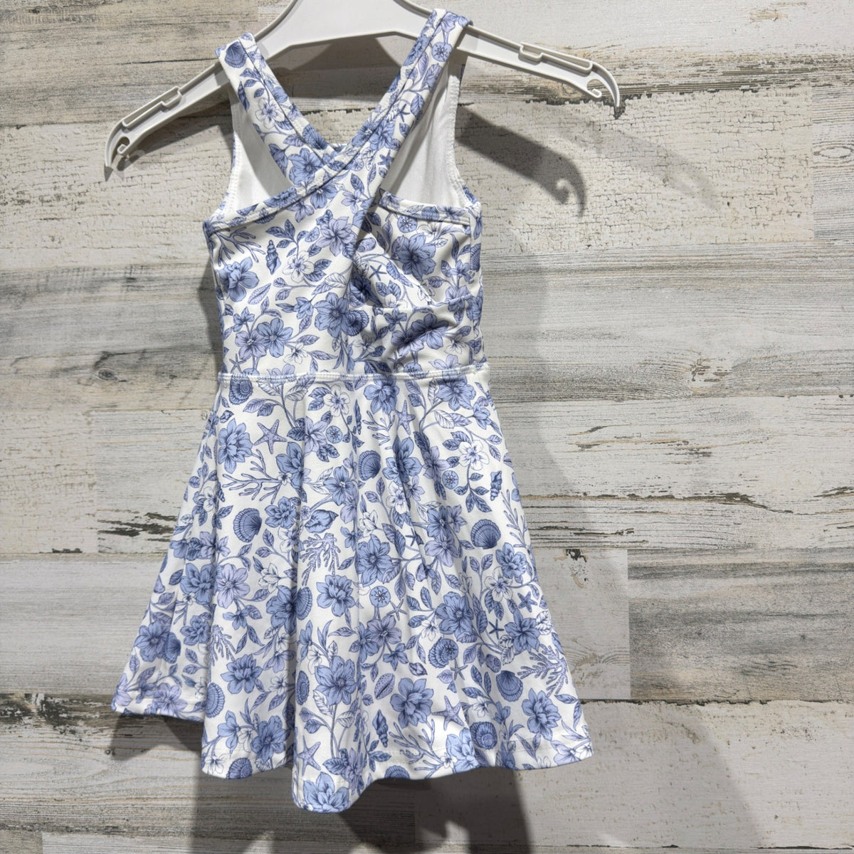 GB Girls Active Dress Girls 3T Blue Floral Nautical Summer EUC4
