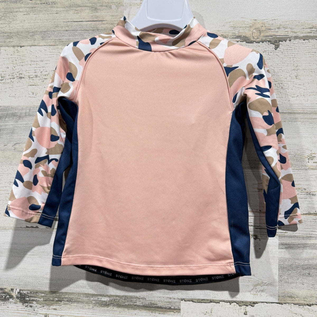 Stonz Sun Shirt Rash Guard Girls 2T Pink Camo UPF 50 Summer NWT *Flawed*0