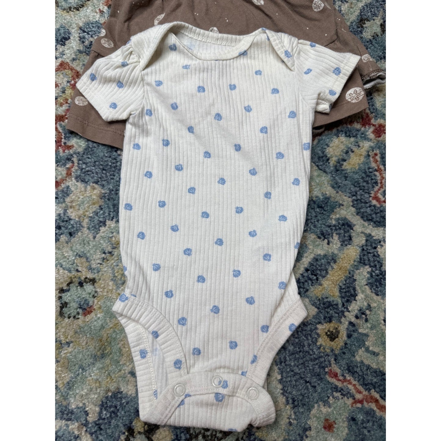 Carter's Baby Girl 3 Month Rust Brown White Floral Smocked Bundle GUC1