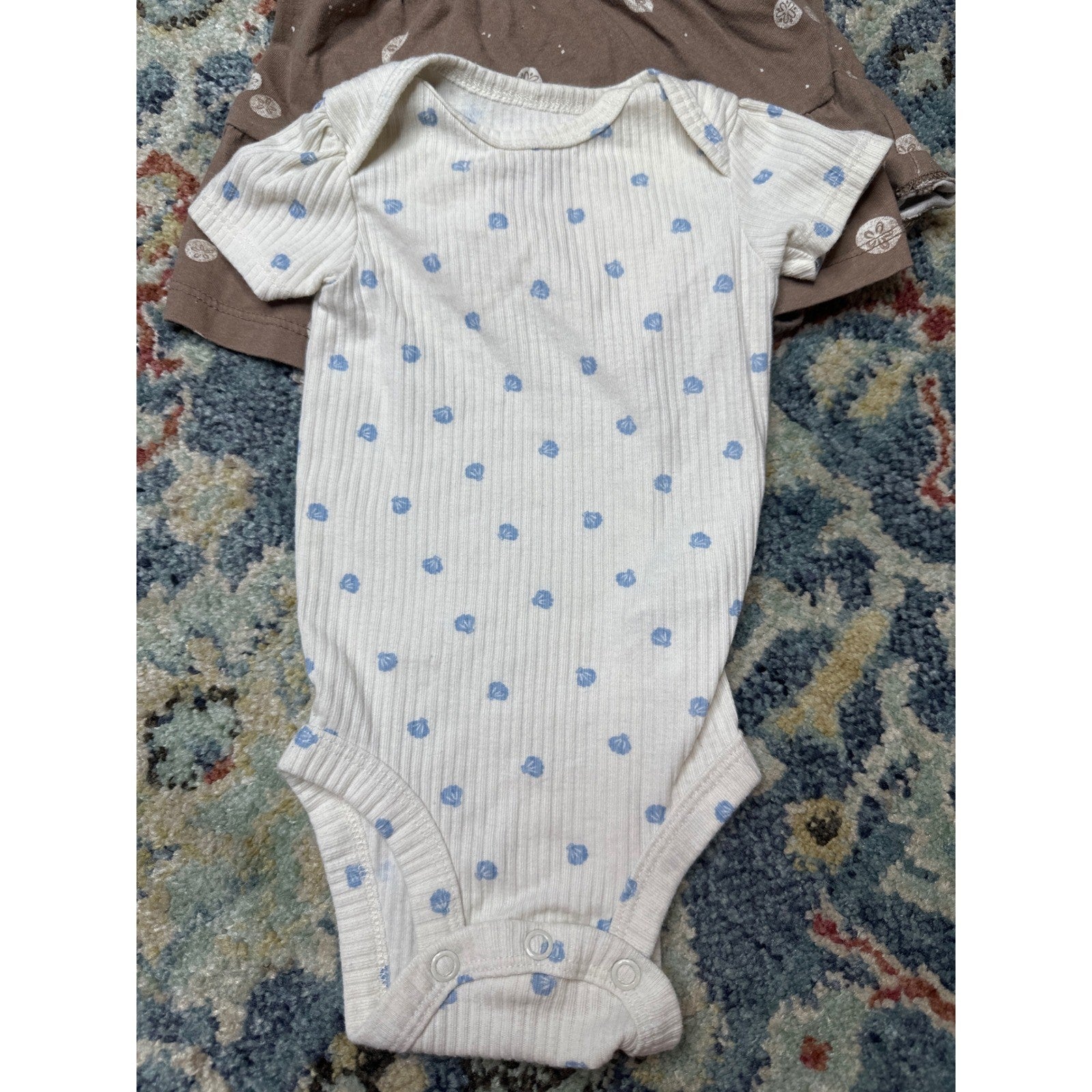 Carter's Baby Girl 3 Month Rust Brown White Floral Smocked Bundle GUC1
