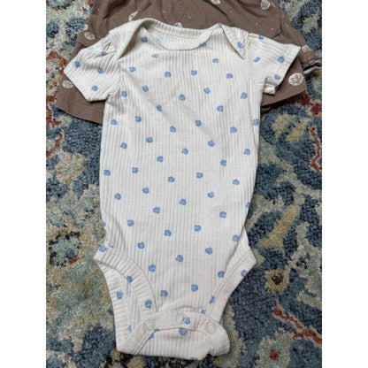 Carter's Baby Girl 3 Month Rust Brown White Floral Smocked Bundle GUC1
