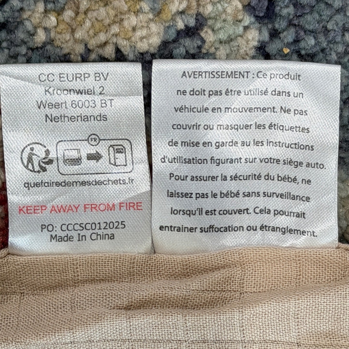 Comfy Cubs Car Seat Cover Baby Infant Tan Muslin Bamboo Breathable Boho EUC3