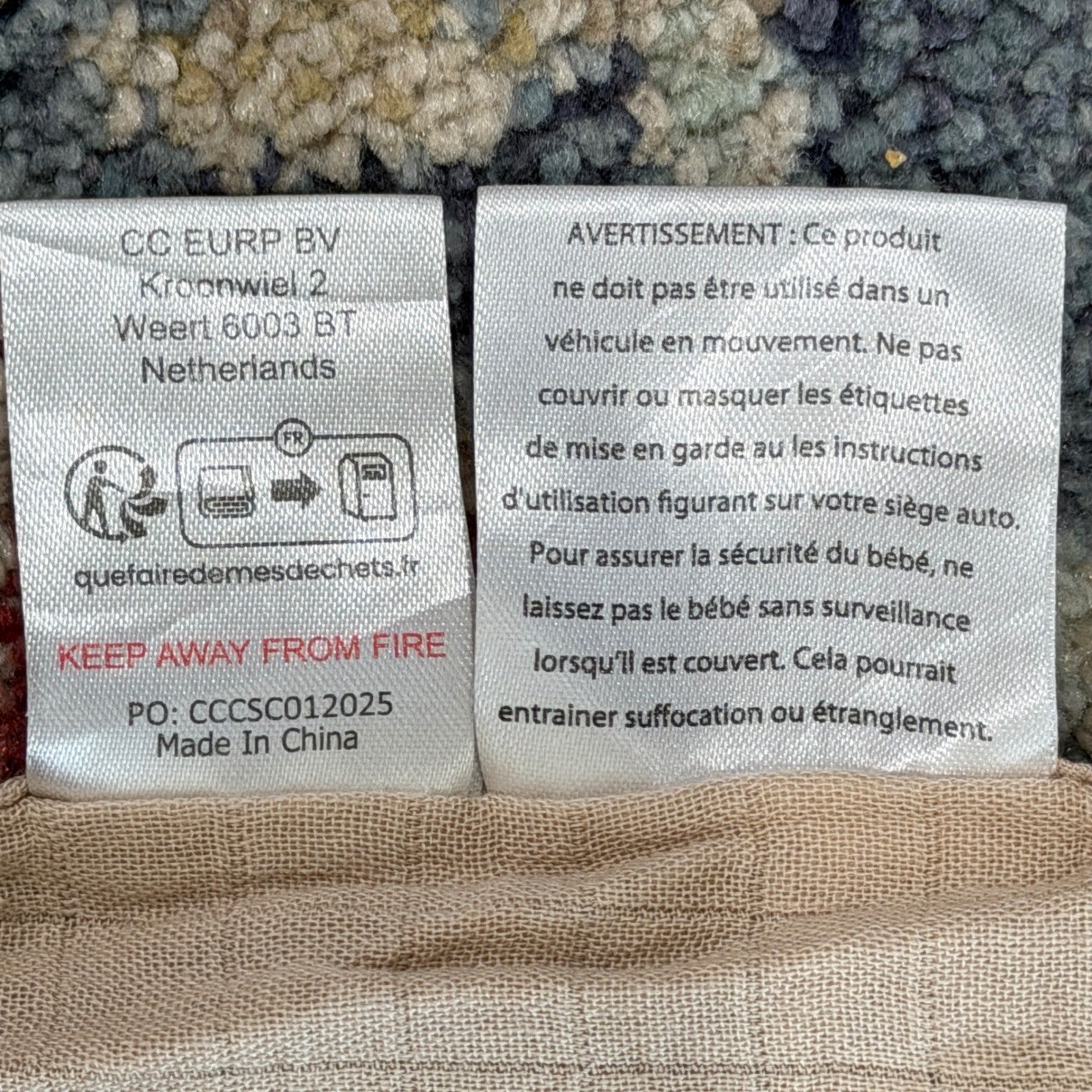 Comfy Cubs Car Seat Cover Baby Infant Tan Muslin Bamboo Breathable Boho EUC3