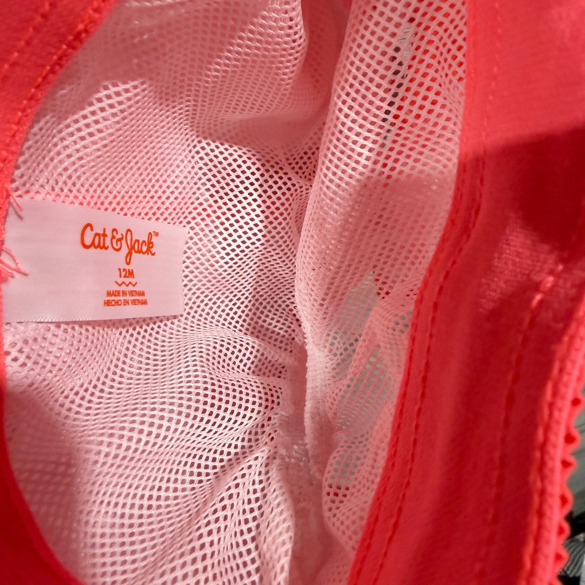Cat & Jack Swim Trunks Boys 12M Orange Striped Beach Summer NWT3