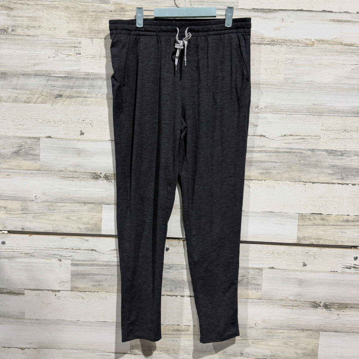 Member's Mark Soft Slim Pant Women L Black Soot Heather Polyester Athleisure EUC0
