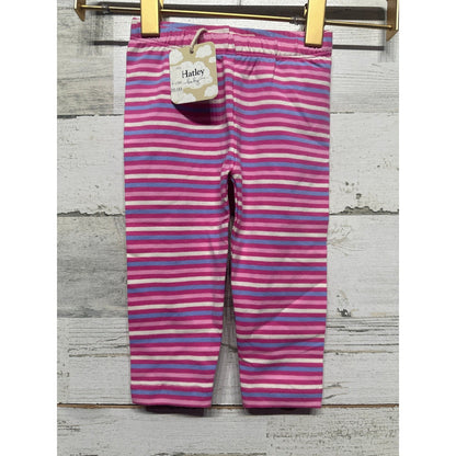 Hatley Leggings Girls 9-12M Pink Purple Striped Cotton Stretch Playwear NWT0