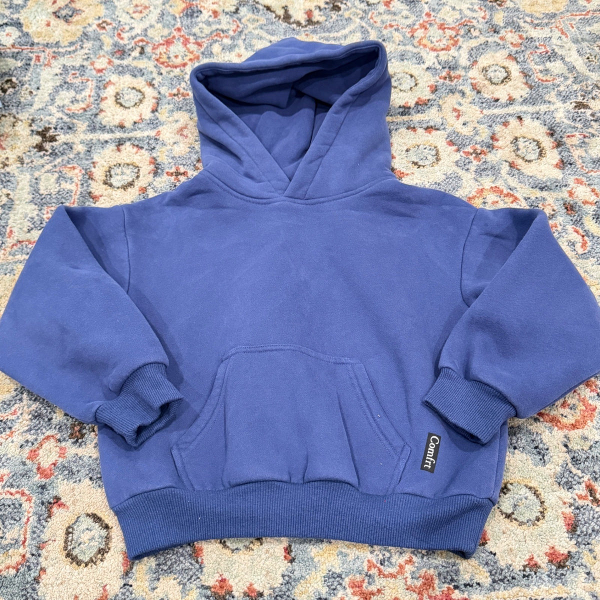 Comfrt Hoodie Kids Size S (Fits like 4/5) Blue Heavyweight Streetwear EUC0